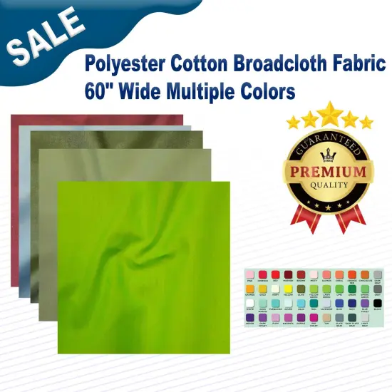 Polyester Cotton Broadcloth Fabric 60" Wide Multiple Colors Mauve {2}