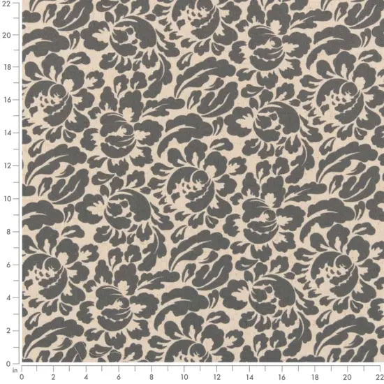 Slate - Grey & Silver Floral Upholstery Fabric 54 Inches" {4}