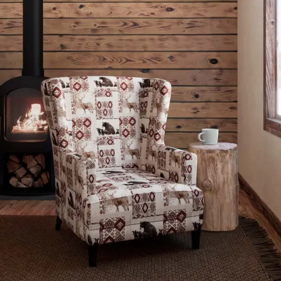 Den Redstone - Red & Burgundy Novelty Upholstery Fabric 54 Inches" {2}