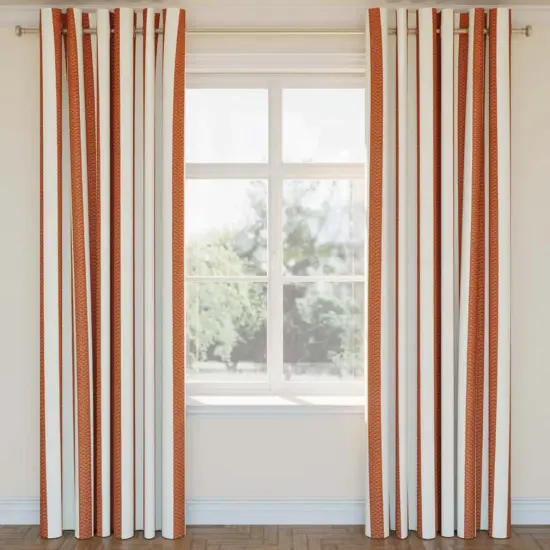 Spice - Orange & Rust Stripe Upholstery Fabric 54 Inches" {2}