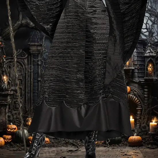 Gothic Maleficent Halloween Costume for Women &ndash; Horned Headpiece & Elegant Gown {3}