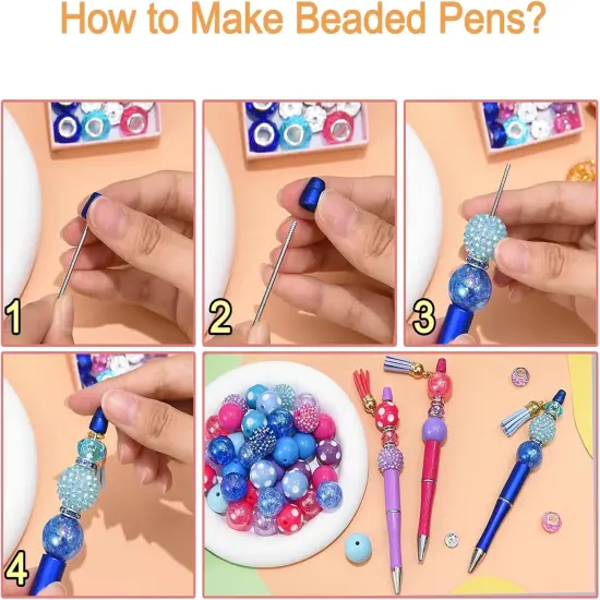 20pcs Plastic Beadable Pen {3}