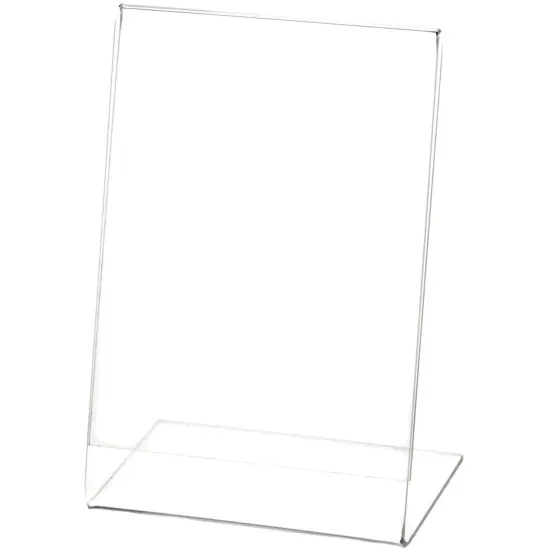 Plymor Clear Acrylic Sign Display / Literature Holder (Angled), 4" W x 6" H {1}