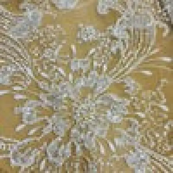 1 Yard Beaded Lace Fabric Embroidered on 100% Polyester Net Mesh, 52" Width, Premium Lace Fabrication Antique Silver {7}