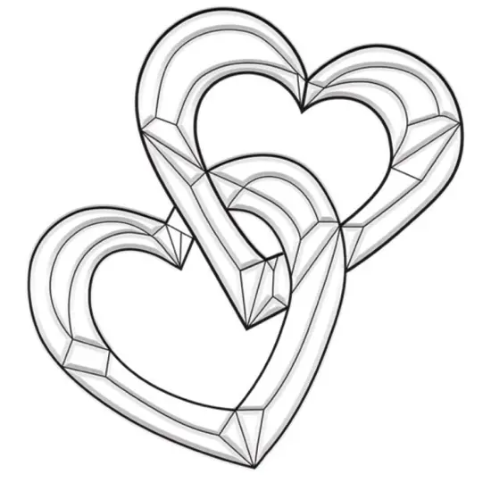 8-1/2" x 8-3/4" Exquisite Clear Glass Hearts Bevel Cluster EC254 {1}