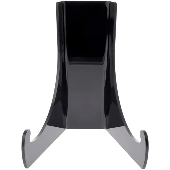 Plymor Black Acrylic Flat Back Easel with Deep Support Ledges, 7.5" H x 6.375" W x 6.25" D {1}