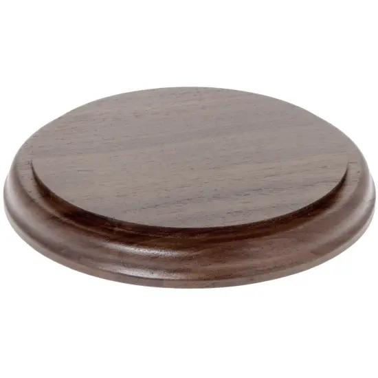 Plymor Solid Walnut Round Wood Display Base with Ogee Edge, 6.25" W x 6.25" D x 0.75" H {1}