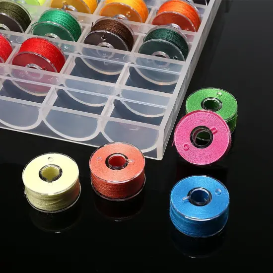 36Pcs Bobbins and Sewing Threads with Bobbin Case {1}