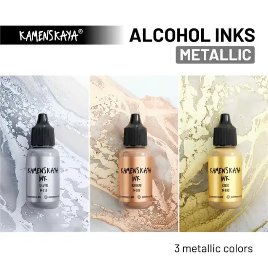 M-011 SILVER | ALCOHOL INK | METALLIC | KAMENSKAYA INK {4}