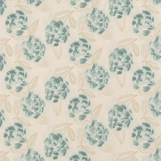 Seaglass - Aqua & Teal Floral Upholstery Fabric 54 Inches" {1}