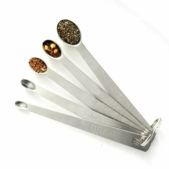 Norpro 5-Piece Mini Stainless Steel Measuring Spoons Set - Tad, Dash, Pinch, Smidgen and Drop {3}