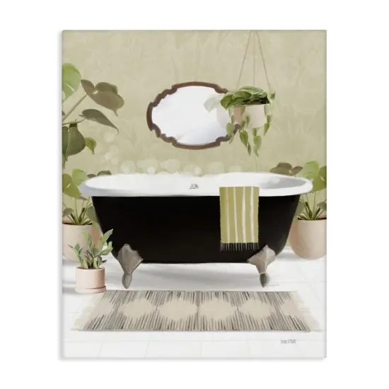Stupell Industries Relaxing Bathroom Tub Canvas Wall Art Design by House Fenway {1}