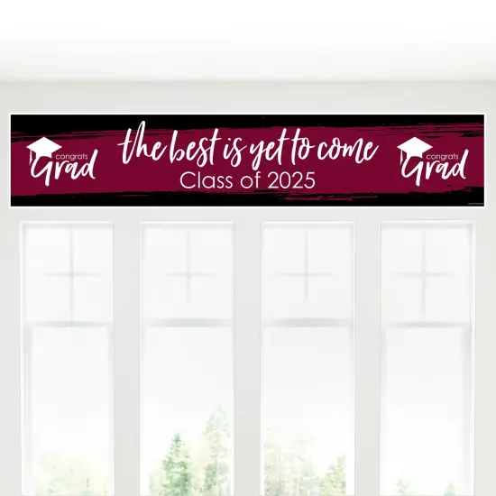 Big Dot of Happiness Maroon 2025 Graduation Party Decorations Party Banner {6}