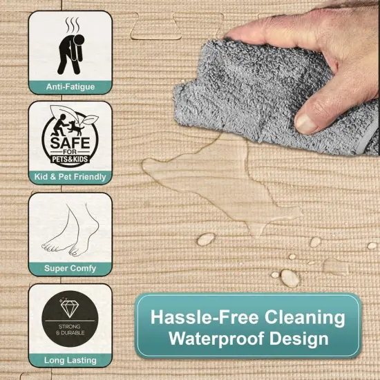 Sorbus Wood Grain Floor Mats Foam (16 Tiles,16 Sq ft - Light Pine) {2}