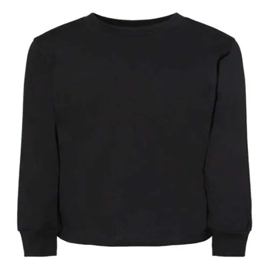 BELLA + CANVAS&reg; Toddler Jersey Crewneck Long Sleeve T-Shirt Black {2}