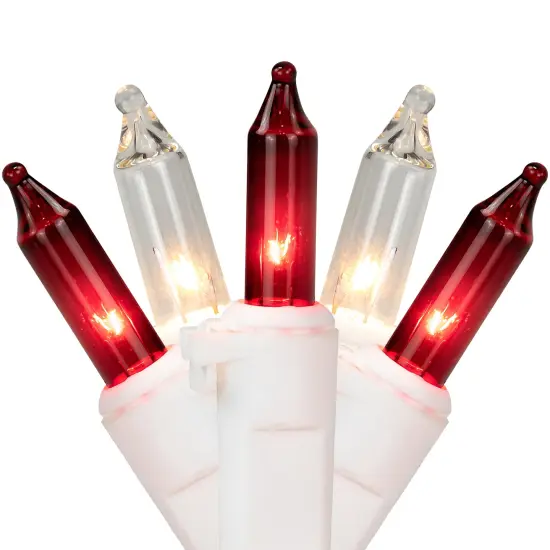 Northlight Mini Incandescent Christmas Lights - Red and Clear - 7' White Wire - 35ct {1}
