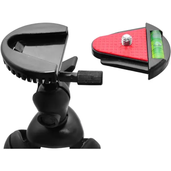 Xit 12-Inch Camera Tripod with Flexible, Wrapable Legs, Quick Release Plate and Bubble Level {4}