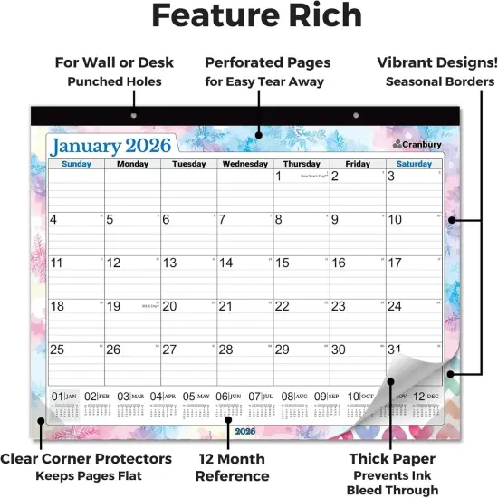 Big Deskpad Calendar or Extra Large Monthly Hanging Wall Planner {3}