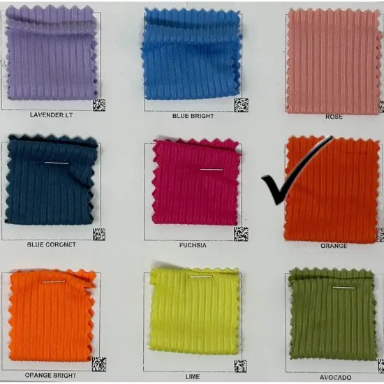 1 Yard 4x2 Rib Knit Solid Fabric &ndash; Soft Lightweight Brushed Stretch Fabric for Apparel, 58&ndash;60 Inches Width Orange {1}