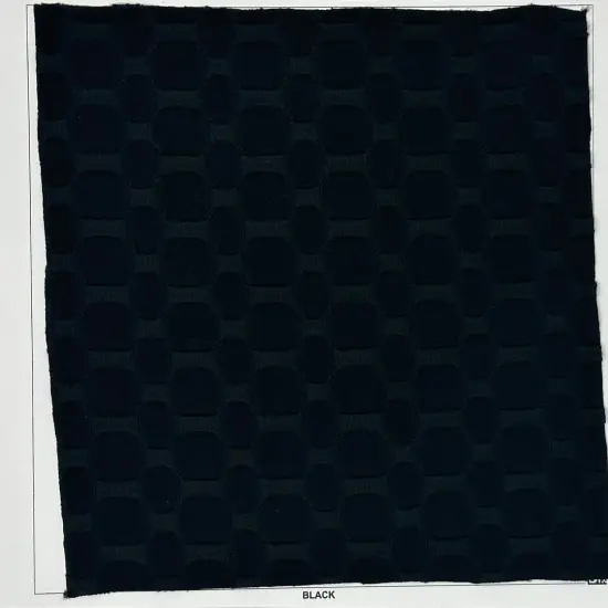 1 Yard Honeycomb Knit Solid Fabric Textured Soft Stretch 58/60" Width Black {1}