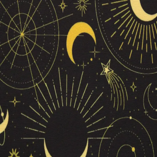 1 Yard Black Gold Midnight Sky Spandex Fabric Four Way Stretch Activewear Swimwear Costume Leggings Material 58/60 Inch Width {3}