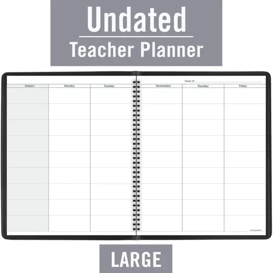 Teacher Planner, 8-1/4" x 10-7/8", Undated Weekly & Daily Planner -Black {4}