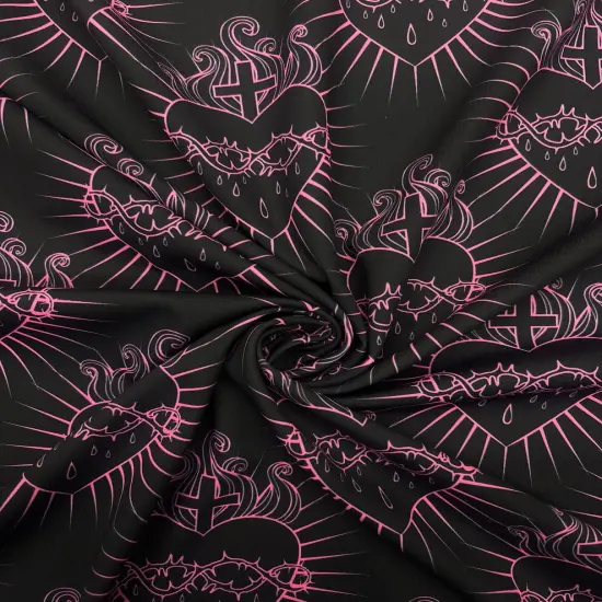 1 Yard Sacred Heart Stretch Spandex Fabric for Dancewear and Swimwear 58/60 Inches Wide {2}