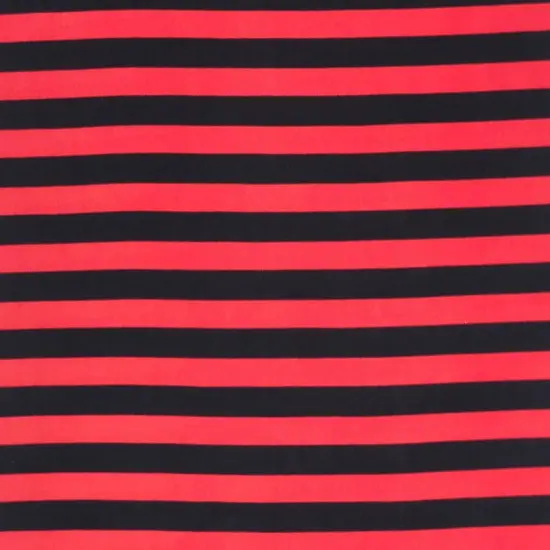 1 Yard ITY Knit Stripe Print Fabric for Fashion and Decor 60 Inches Wide Black/Red {1}
