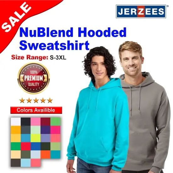 JERZEES&reg; NuBlend Long Sleeve Hooded Sweatshirt Sage {2}
