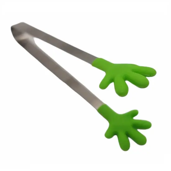 Handy Housewares 5" Long Stainless Steel Mini Tongs with Silicone Hand Shaped Tips {5}