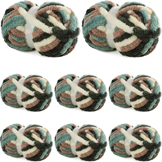 Tie Dye Chunky Chenille Yarn (8, Apricpot Green) {1}