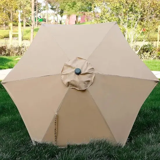 Patio Umbrella, Yard Umbrella Push Button Tilt Crank (Tan) {4}