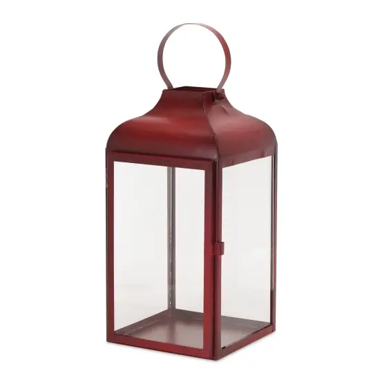 Melrose Contemporary Lantern Tabletop Decoration - 16" - Red - Set of 3 {6}