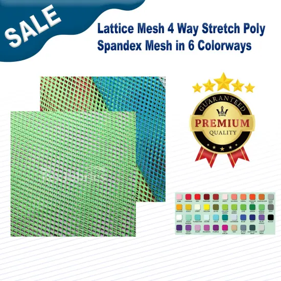 Lattice Mesh 4 Way Stretch Poly Spandex Mesh in 6 Colorways Red {2}