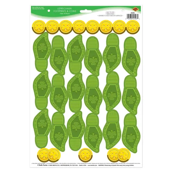 12 Pack Bulk St. Patrick's Day Leprechaun Footprints & Coins PNP {3}