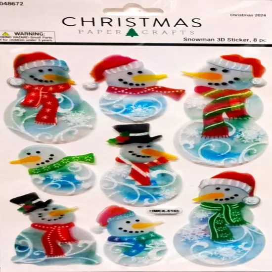 Christmas Paper Crafts Snowman Dimensional Stickers {1}