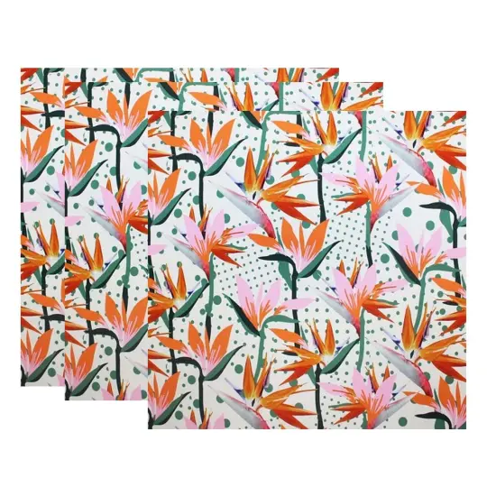 Dotted Birds of Paradise Printed Spandex Fabric {3}