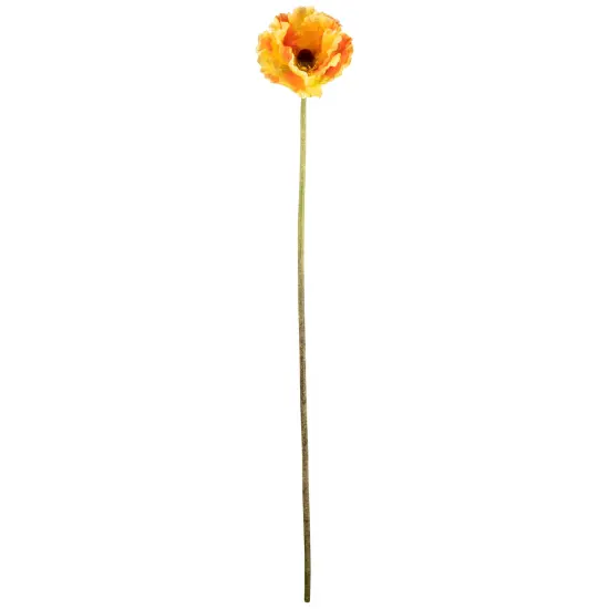Northlight 34" Orange Poppy Long Stem Flower Artificial Spring Floral Pick {3}