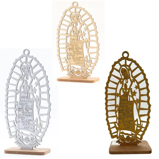 12pcs Religious Lady Guadalupe Wooden Centerpiece Silver {3}