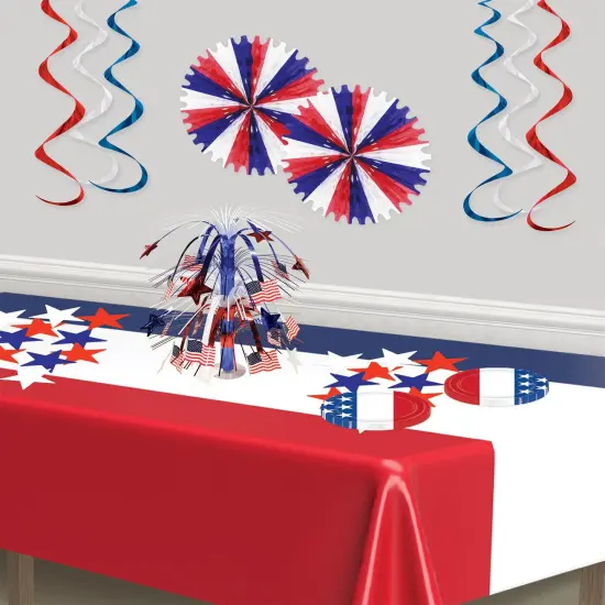 6 Pack Bulk Flag Cascade Party Centerpiece {2}