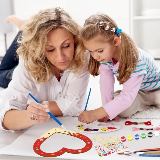 6 Pack MOM Dream Catcher Craft Kit for Kids Paint You Own Mother's Day Dream Catcher DIY Coloring Wooden Art and Craft for Art Activity Project Mom's Birthday Decoration Mum Gifts {2}