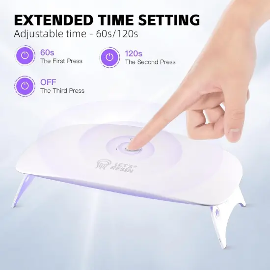 LET'S RESIN Upgraded UV Light for Resin, Large Size Portable UV Resin Light, Fast Curing&Portable UV Lamp, Resin Supplies for UV Resin, Jewelry Making, DIY Craft, Decor {3}