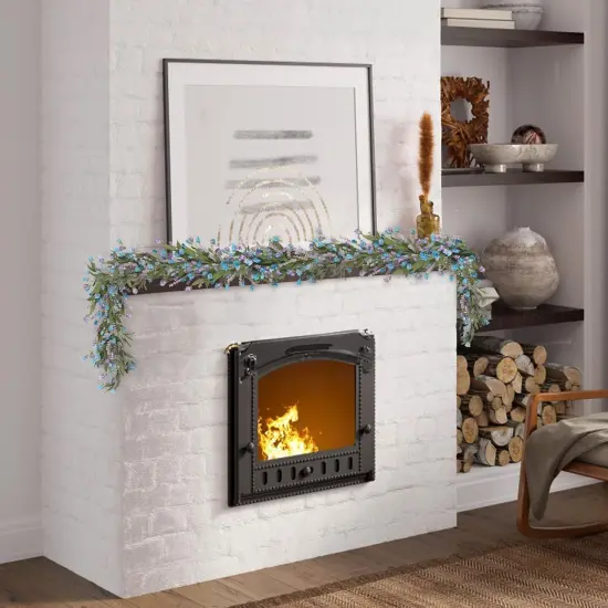 Spring Flower Garland 5.4FT Artificial Hanging Greenery Fake Garlands for Farmhouse Table Door Window Party Wedding Arch All Year Round Summer Decor (Blue Purple) {3}