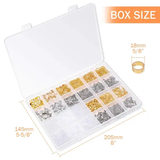 Earring Making Kit with Earring Hooks Findings, Earring Backs Posts, Jump Rings for Jewelry Making Supplies, 2320Pcs {4}