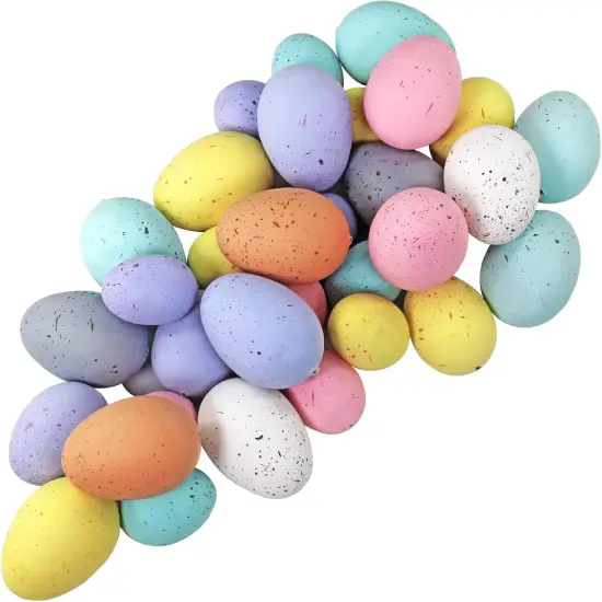 32 Pcs Assorted Faux Foam Easter Eggs Speckled Eggs Decorative Pastel Easter Eggs for DIY Easter Wreath Centerpiece Bowl Basket Fillers Party Favor Gift Spring Home Wedding Table D&eacute;cor {1}