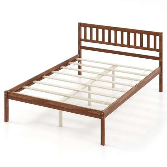 Wood Platform Bed Frame with Headboard and Slat Support &ndash; Twin/Full/Queen Size {1}