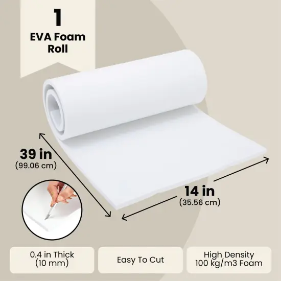 Bright Creations 10mm EVA Foam Sheets for Halloween Costumes and Decorations - Cosplay Supplies, High Density 100 kg/m3 for DIY Projects, 14 x 39 in White {4}