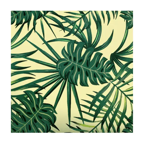 Palm Fronds and Monstera Printed Spandex Fabric {3}