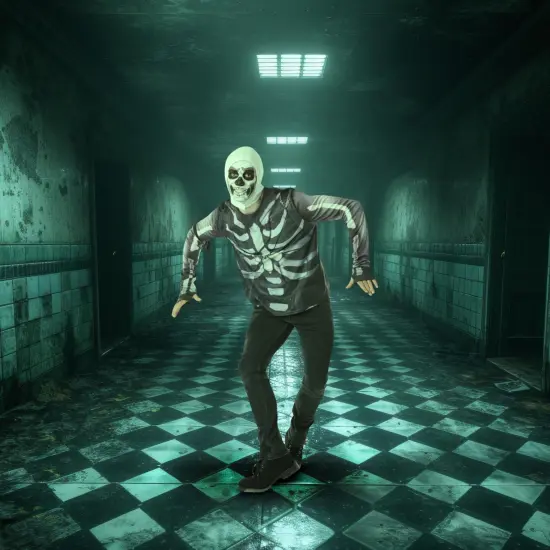 Fortnite Skull Trooper Adult Costume Top & Hood {6}