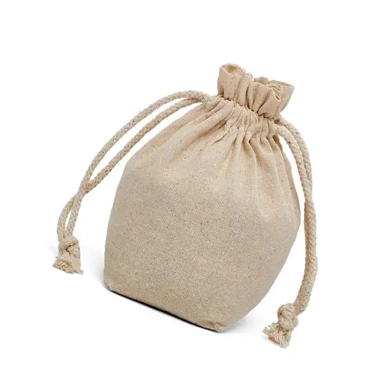Durable Cotton Muslin Storage Bags 7" x 6 1/2" x 4" {2}